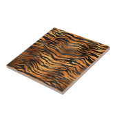 Elegant Copper Black Tiger Animal Print Tegeltje (Zijkant)