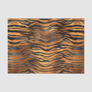 Elegant Copper Black Tiger Animal Print Tissuepapier