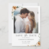 Elegant Copper Earthy Botanical Photo Save The Date (Voorkant)