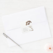 ELEGANT COPPER FOIL HYDRANGEA FLORAL WEDDING VIERKANTE STICKER (Envelop)