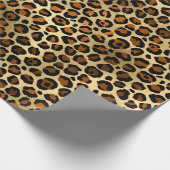 Elegant Copper Gold Leopard Animal Print Cadeaupapier (Hoek)