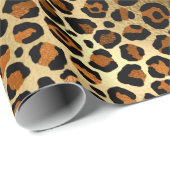 Elegant Copper Gold Leopard Animal Print Cadeaupapier (Rol Hoek)