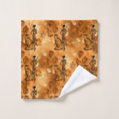Elegant Copper Gold Tiger Lady Graphic Bad Handdoek (Wasdoekje)