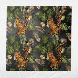 Elegant Copper Green Gold Tiger Lady Tegeltje