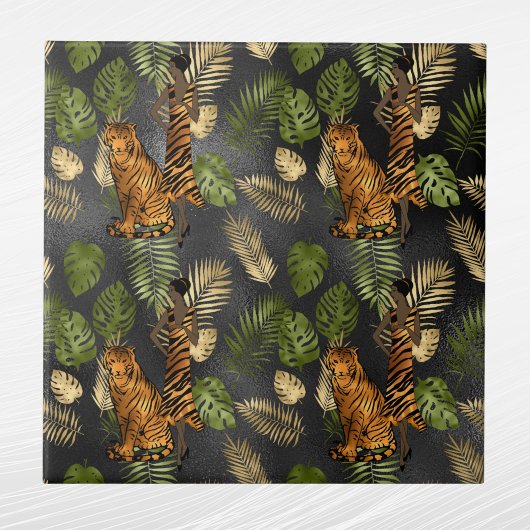 Elegant Copper Green Gold Tiger Lady Tegeltje