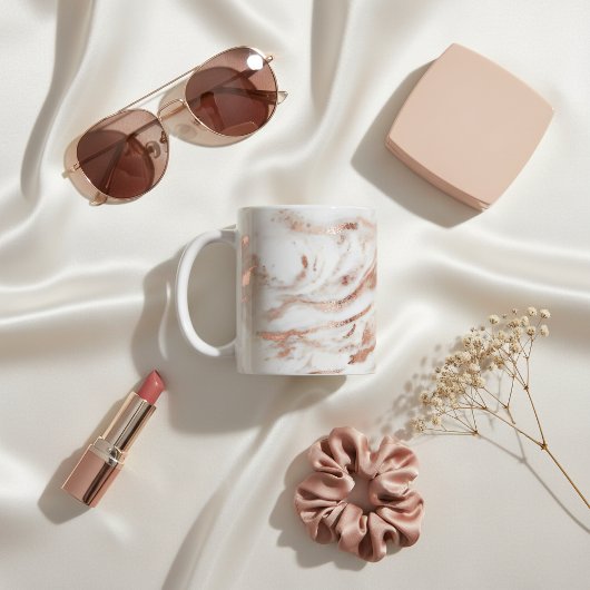 Elegant Copper Roos Gold Folie Marmer Koffiemok