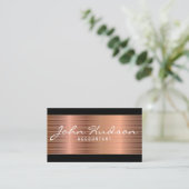Elegant Copper Script Moderne Design 3.5x2 Busines Visitekaartje (Staand voorkant)