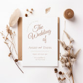 Elegant Copper Script Wedding Invitation