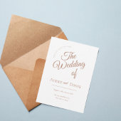 Elegant Copper Script Wedding Invitation