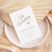 Elegant Copper Script Wedding Invitation Kaart