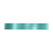 Elegant Copper Text Blauwgroen Folie Wedding Invit Adreslabel Wikkel (Individueel)