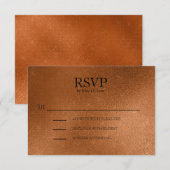 Elegant Copper Wedding RSVP Kaartje (Voorkant / Achterkant)