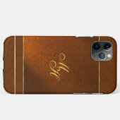 Élégant Coque Brown avec vos initiales (Dos (Horizontal))