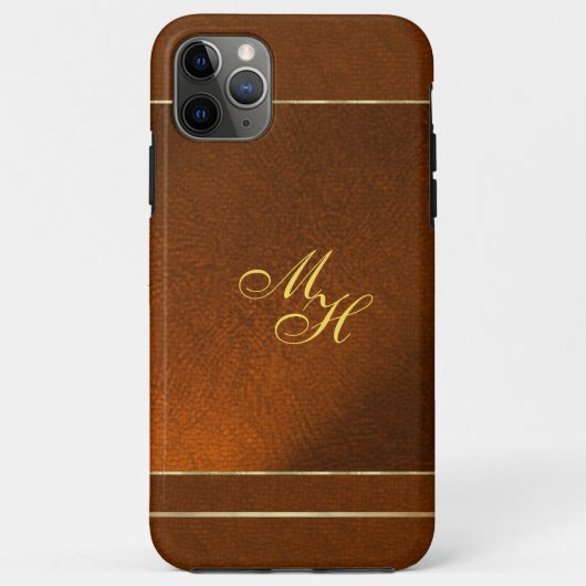 Élégant Coque Brown avec vos initiales (Dos)