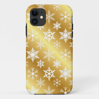 Élégant coque iphone de neige dorée