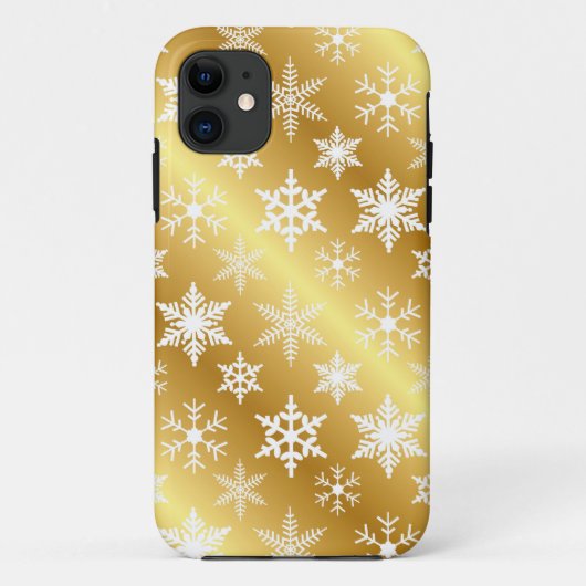 Élégant coque iphone de neige dorée (Dos)