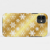 Élégant coque iphone de neige dorée (Dos (Horizontal))