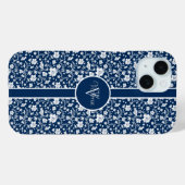 Élégant coque iphone floral blanc personnalisé (Verso (horizontal))