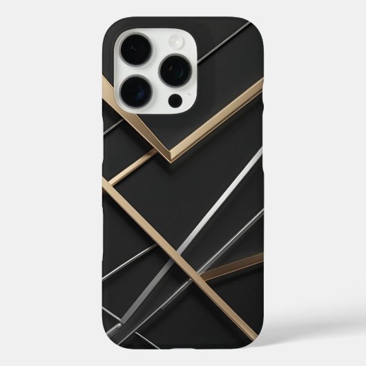 Élégant coque iphone moderne Black & Gold (Verso)