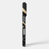 Élégant coque iphone moderne Black & Gold (Verso / Droite)