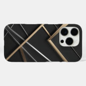 Élégant coque iphone moderne Black & Gold (Verso (horizontal))