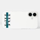 Élégant coque iphone Monogramme | Personnalisé (Verso (horizontal))