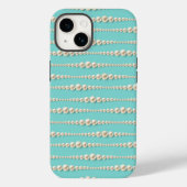 Elégant coque iphone Turquoise et perles inspiré T (Verso)