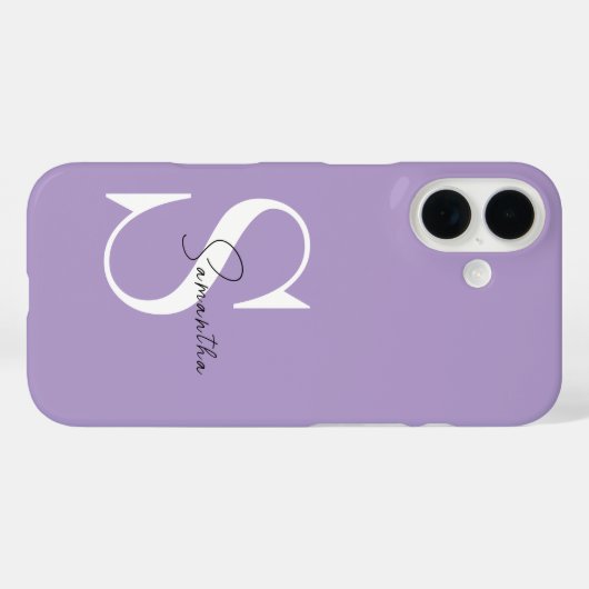 Élégant coque iphone violet avec personnalisation (Verso (horizontal))