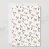 Elegant Coquette Brown Bow Birthday Invitation (Dos)