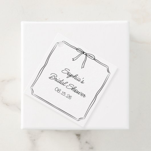 Elegant Coquette Hand getrokken boog Schattige Vri Bedankjes Labels (In situ)