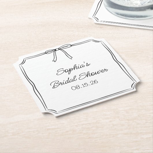 Elegant Coquette Hand getrokken boog Schattige Vri Kartonnen Onderzetters (Gekanteld)