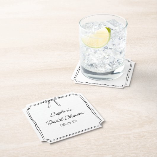 Elegant Coquette Hand getrokken boog Schattige Vri Kartonnen Onderzetters (Insitu)