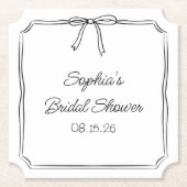 Elegant Coquette Hand getrokken boog Schattige Vri Kartonnen Onderzetters (Voorkant)