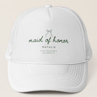 Elegant Coquette Script Maid of Honor's Name Trucker Pet