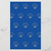 Elégant Coquillage Or Vaves Mariage Accueil Menu (Dos)