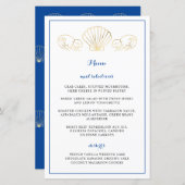 Elégant Coquillage Or Vaves Mariage Accueil Menu (Devant / Derrière)