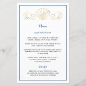 Elégant Coquillage Or Vaves Mariage Accueil Menu (Devant)