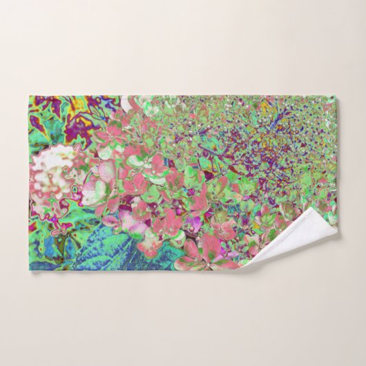 Élégant Corail et Chartreuse Limelight Hydrangea (Serviette à main)
