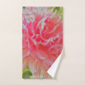 Elégant corail et Dahlia décoratif rose (Serviette à main)
