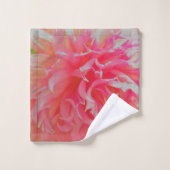 Elégant corail et Dahlia décoratif rose (Gant de toilette)