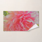 Elégant corail et Dahlia décoratif rose (Serviette à main)