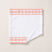 Elégant corail et Motif géométrique blanc (Gant de toilette)