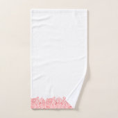 Élégant corail rouge floral Paisley Birder (Serviette à main)