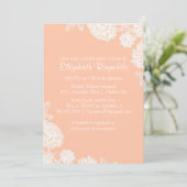 Elegant Coral Bridal Shower-uitnodigingen Kaart (Staand voorkant)