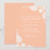 Elegant Coral Bridal Shower-uitnodigingen Kaart (Voorkant / Achterkant)