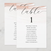 Elégant Coral Mariage d'été carte de siège (Devant / Derrière)