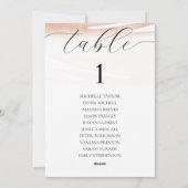 Elégant Coral Mariage d'été carte de siège (Dos)