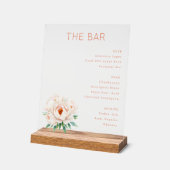 Elegant Coral Minimalist Bar Menu (Angle)