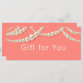 Elegant Coral & Pearl Cadeaubon (Voorkant / Achterkant)