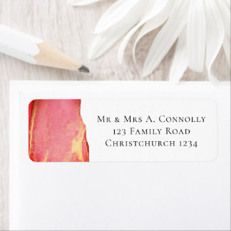 Elegant Coral Pink Magenta Return Address Etiket